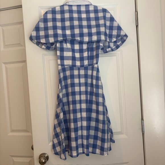 ModCloth Bea and Dot 1950s Vintage Style Gingham A-line Dress with Capelet - Picture 4 of 6